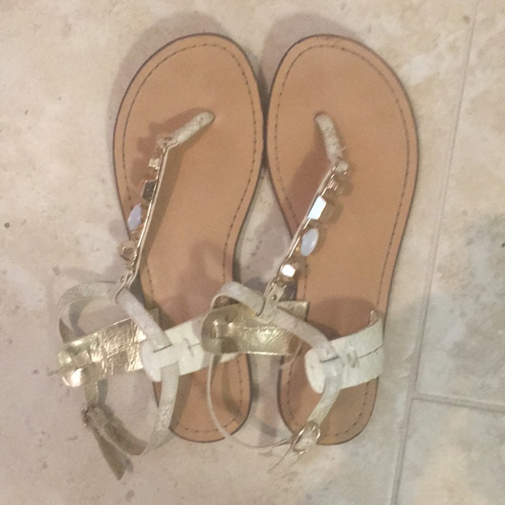 ALDO Tan Jeweled Sandals